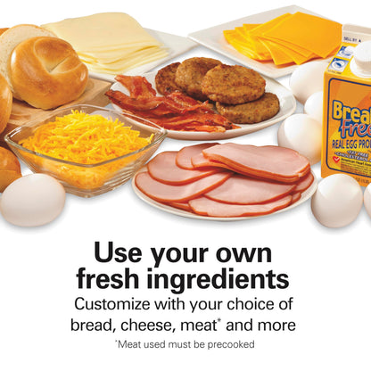 Hamilton Beach Dual Breakfast Sandwich Maker with Audible Timer, Ready in 5 Minutes, Removable Dishwasher Safe PFAS-Free Non-Stick Egg Cooker Ring, Silver (25490MNC) Hamilton Beach