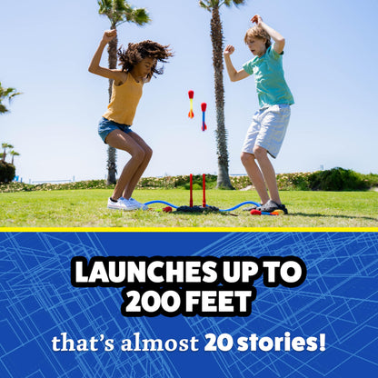 The Original Stomp Rocket Dueling Rockets Launcher, 4 Rockets and Toy Rocket Launcher - Outdoor Rocket STEM Gift for Boys and Girls Ages 6 Years and Up - Great for Outdoor Play Stomp Rocket