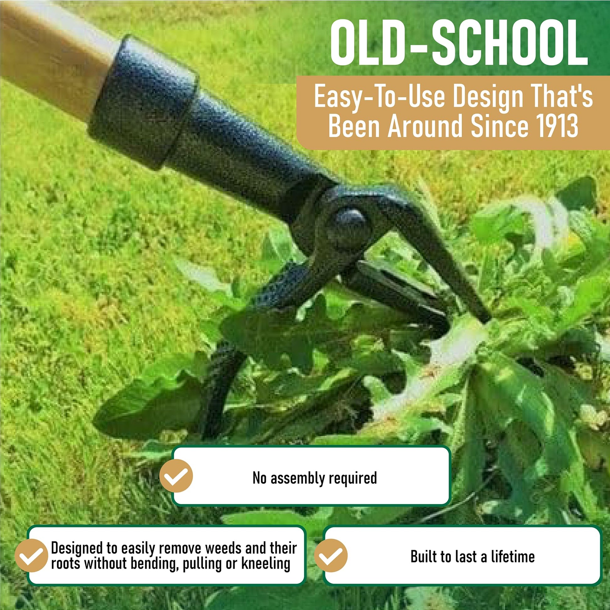 Grampa's Weeder - The Original Stand Up Weed Puller - Made with Real Bamboo & Steel Head Design - Easily Remove Weeds While Saving Your Knees & Back - Available at All In One Marketplace Canada