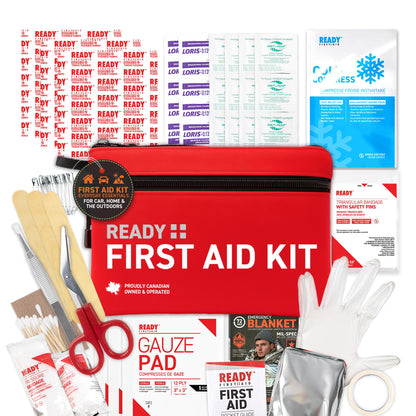 Ready First Aid 107 Piece First Aid Kit - Camping, First Aid Kit, Camping Essentials, Hiking, Home Essentials, Car Emergency Kit, Hiking Gear, First Aid Kit Travel, Car Essentials, Survival Stuff