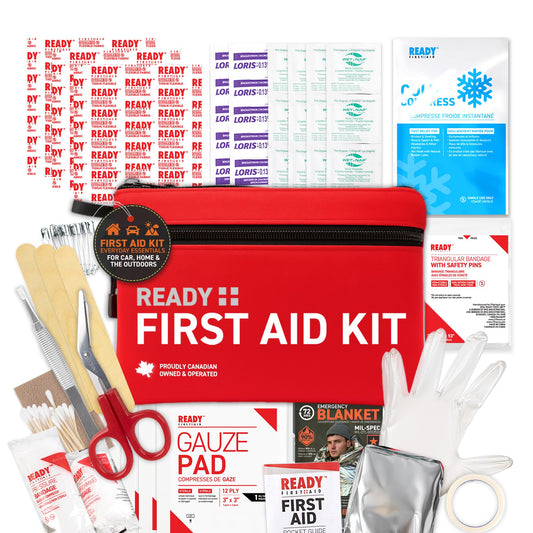 Ready First Aid 107 Piece First Aid Kit - Camping, First Aid Kit, Camping Essentials, Hiking, Home Essentials, Car Emergency Kit, Hiking Gear, First Aid Kit Travel, Car Essentials, Survival Stuff