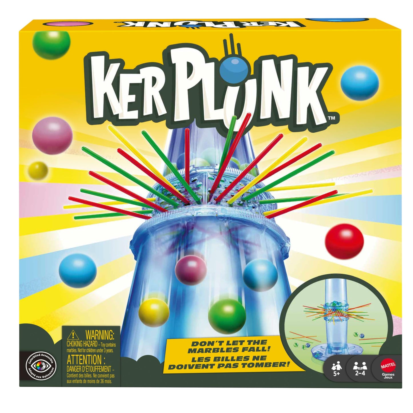 Mattel KerPlunk Kids Game, Easy-to-Learn Family Game for 2 to 4 Players, Don't Let The Marbles Fall 🍁 All In One Marketplace Canada