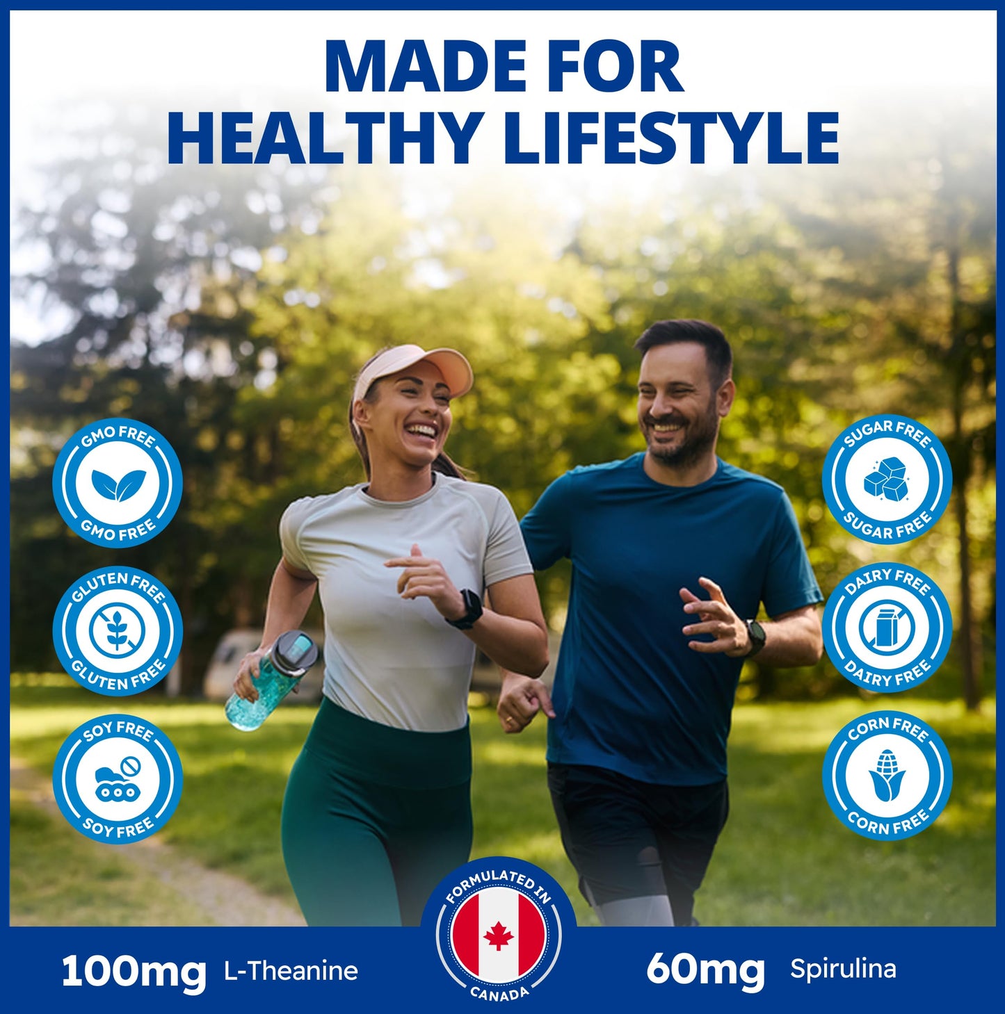 CanPrev Synergy B Complex 60 V-Caps 30-Day Supply - Vitamin B Supplement with L-Theanine 200mg - Complete B Complex Optimized with L-5-MTHF Activated Folate & Spirulina - Vegan, Non-GMO & Gluten-Free - Available at All In One Marketplace Canada