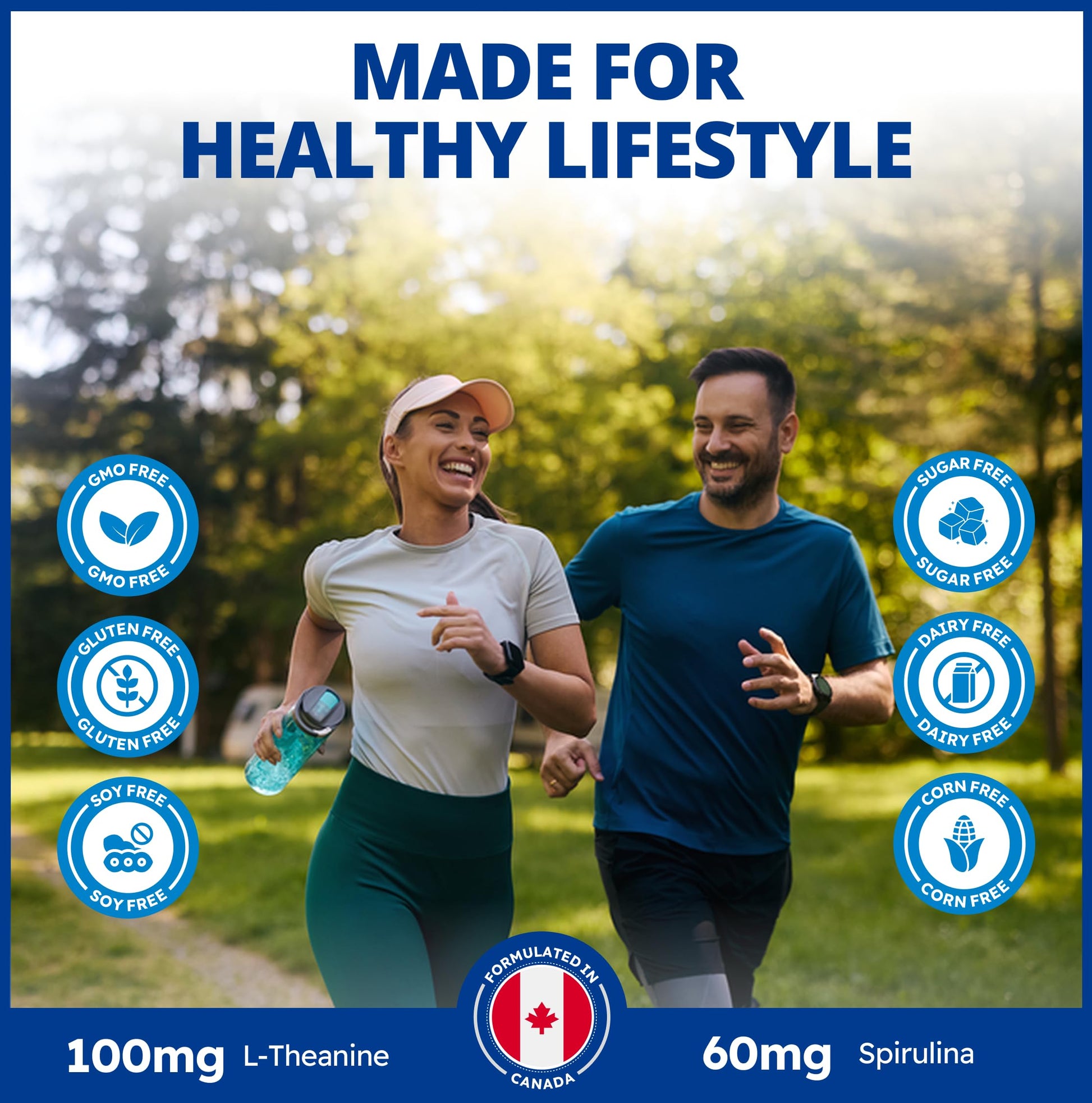 CanPrev Synergy B Complex 60 V-Caps 30-Day Supply - Vitamin B Supplement with L-Theanine 200mg - Complete B Complex Optimized with L-5-MTHF Activated Folate & Spirulina - Vegan, Non-GMO & Gluten-Free - Available at All In One Marketplace Canada
