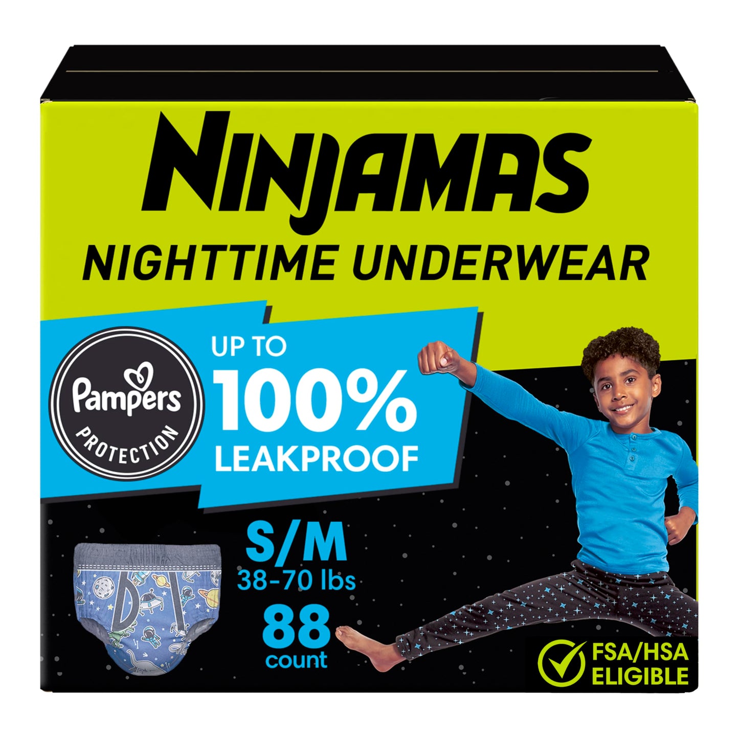 Pampers Ninjamas Nighttime Bedwetting Underwear Boys Size S/M (38-65 lbs) 88 Count (Packaging & Prints May Vary) 🍁 All In One Marketplace Canada