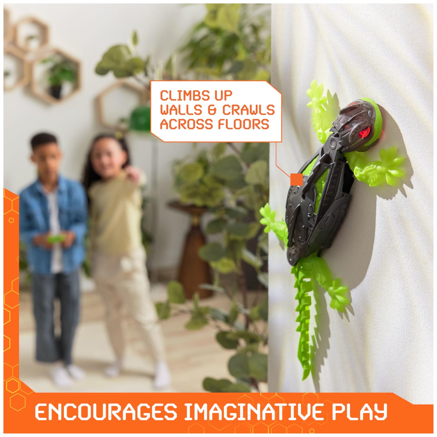 HEX Bots Wall Crawler Gecko with Official Wall Climber Technology, Rechargeable Remote Control Robot Kids Toys, Prank Toys for Boys & Girls Ages 4 & Up