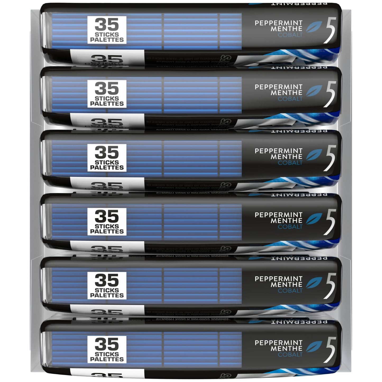 5 GUM Peppermint-Cobalt Sugar-Free Chewing Gum, 35 Sticks (6 Pack)