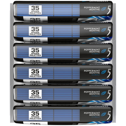 5 GUM Peppermint-Cobalt Sugar-Free Chewing Gum, 35 Sticks (6 Pack)