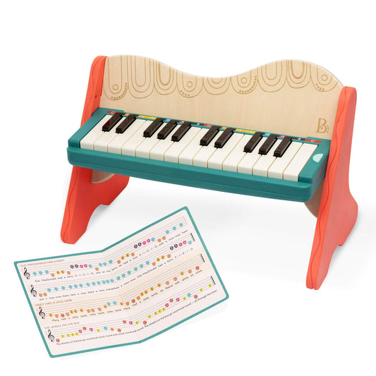 B. toys Wooden Piano, Mini Maestro with Songbook - Musical Instrument