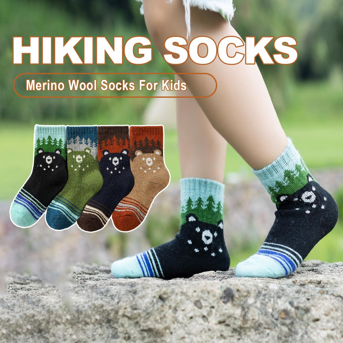 Kids Merino Wool Hiking Socks,Winter Warm Thermal Ski Socks for Boys Girls 🍁 All In One Marketplace Canada