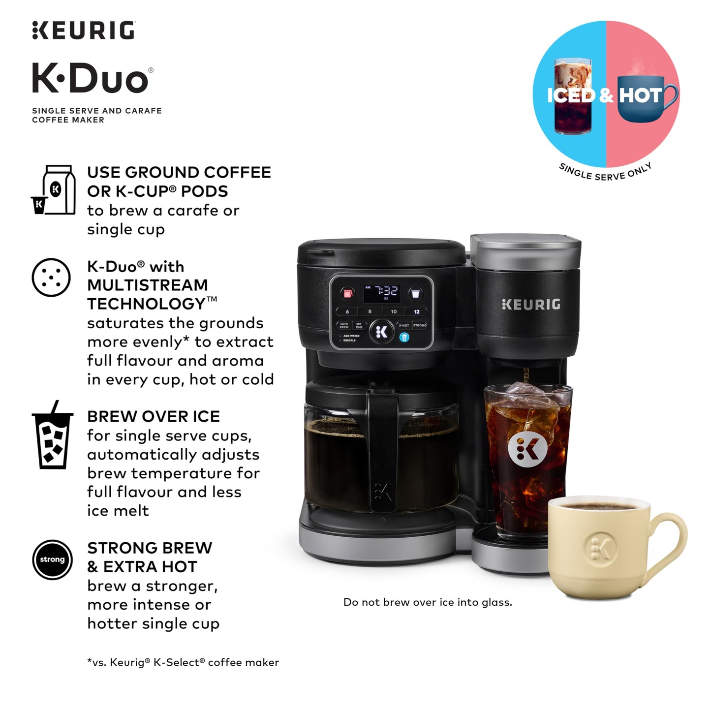 Keurig K-Duo Single Serve K-Cup Pod & Carafe Coffee Maker, Black Keurig