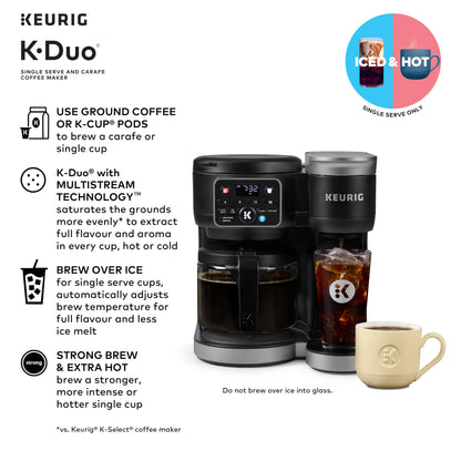 Keurig K-Duo Single Serve K-Cup Pod & Carafe Coffee Maker, Black Keurig