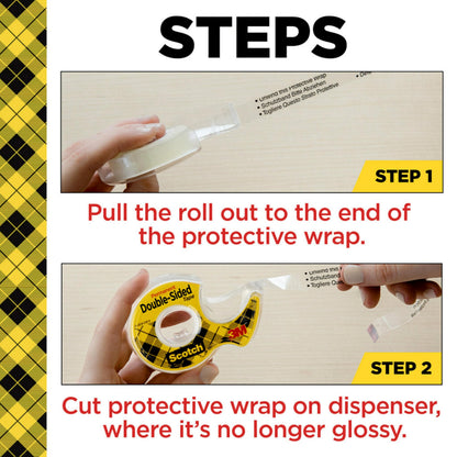 Scotch Double Sided Tape, 1/2 x 500 Inches, 6 Dispensers/Pack (6137H-2PC-MP) Scotch