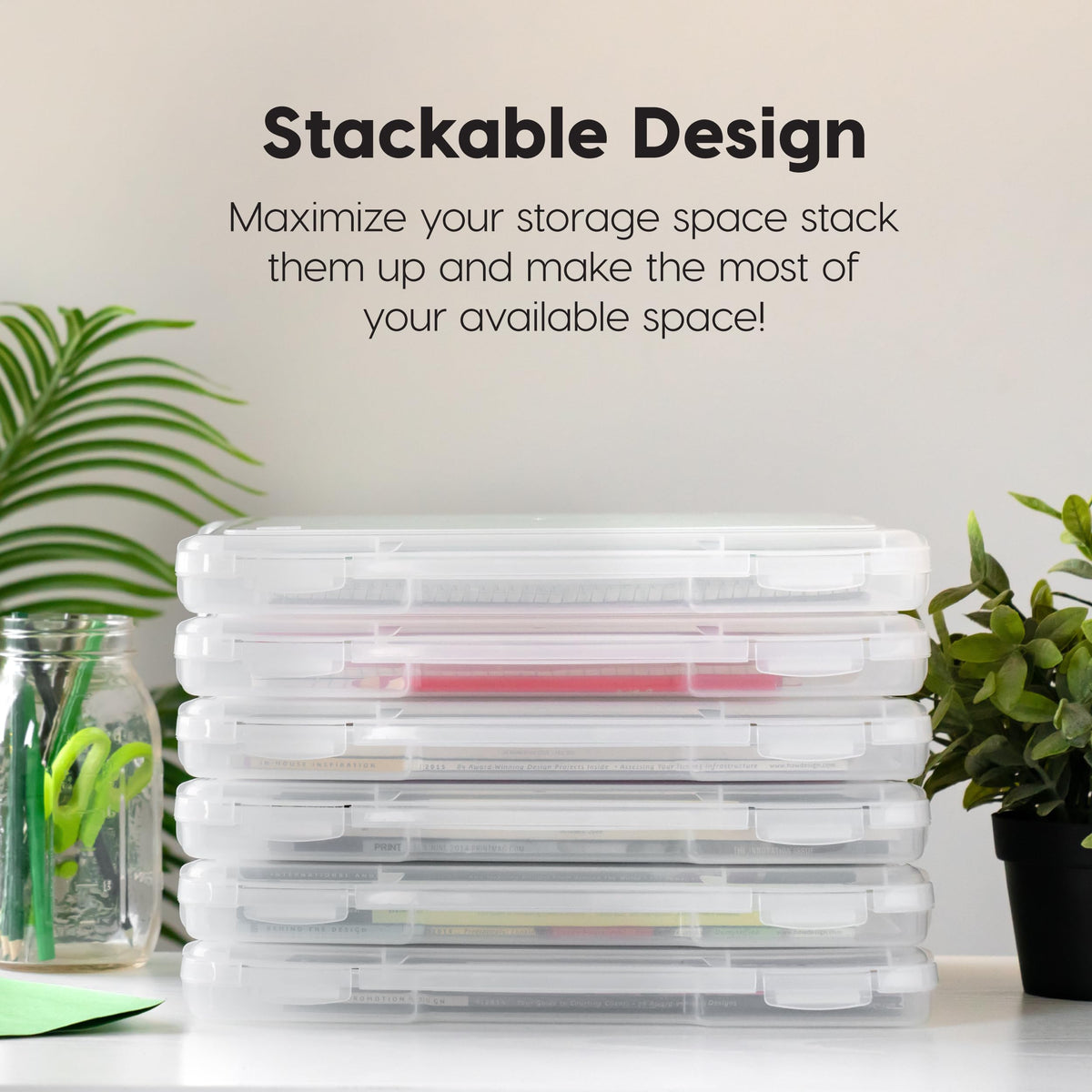IRIS USA Board Game Storage |Made in USA| Slim Craft Case (10-Pack) - Clear