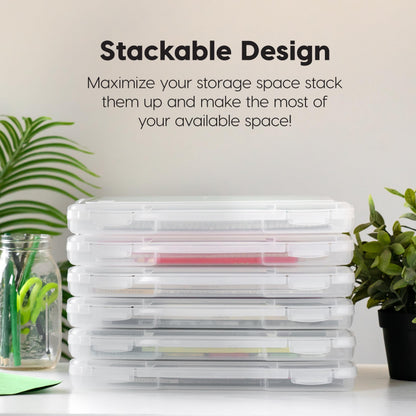 IRIS USA Board Game Storage |Made in USA| Slim Craft Case (10-Pack) - Clear