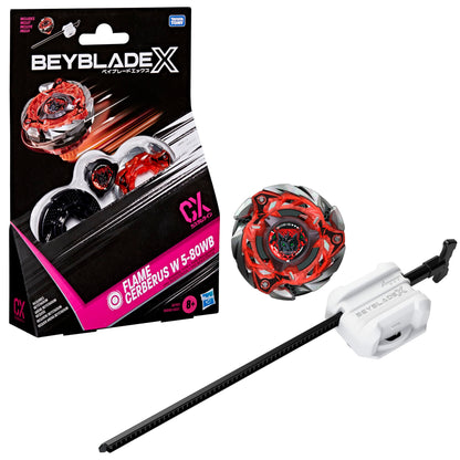 Beyblade X Flame Cerberus W 5-80WB CX Starter Pack Set, Takara Tomy Stamina Type Top and Launcher, Battling Tops Game Toys, Ages 8+ BEYBLADE
