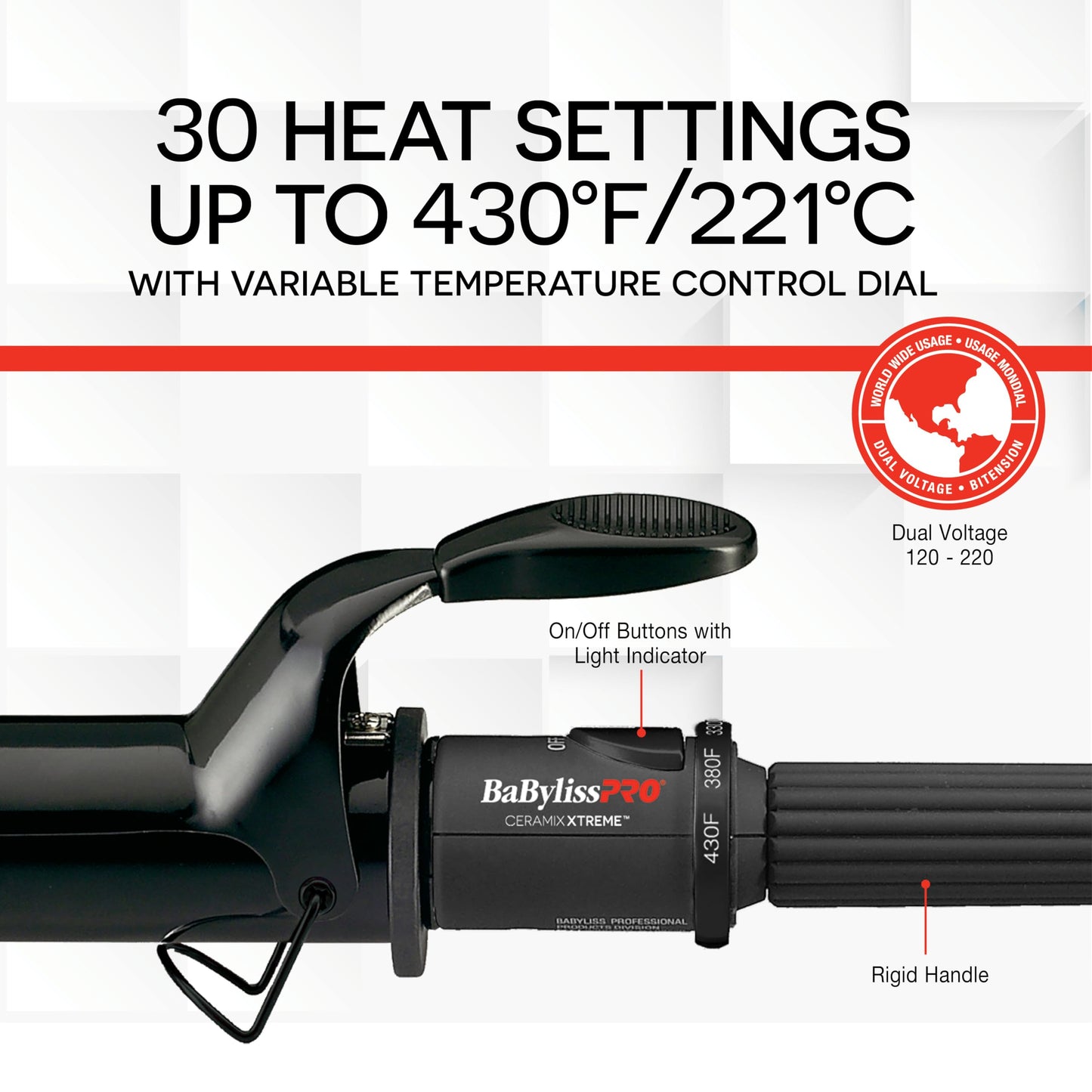 BaBylissPRO Ceramix Xtreme 1.5" Ceramic Curling Iron Professional BaBylissPRO