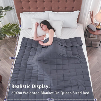 Weighted Blanket for Adults(20lbs,60"×80",Grey) Queen Size for 190-210Ibs 🍁 All In One Marketplace Canada