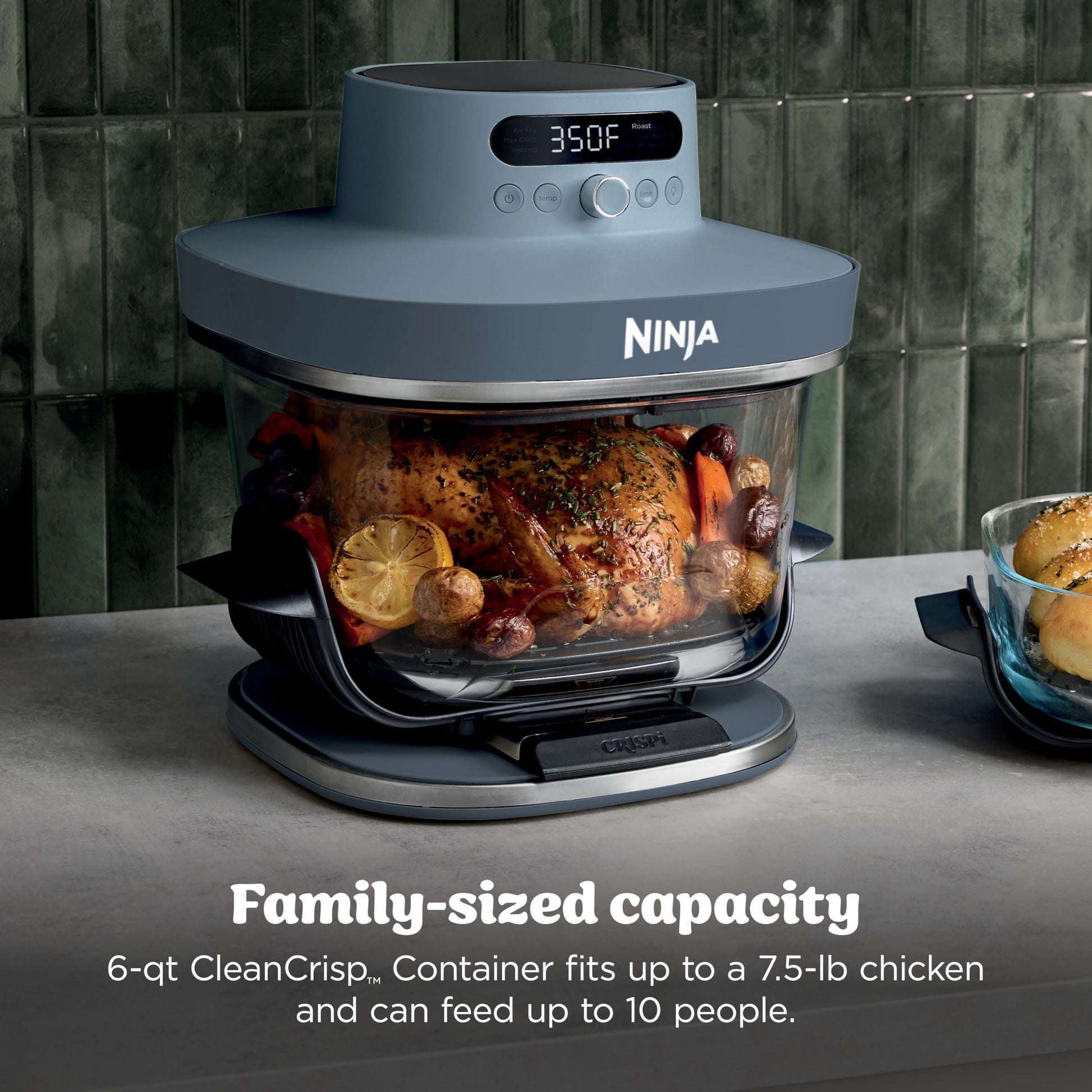Ninja Crispi Pro 6-in-1 Glass Air Fryer | 6qt & 2.5qt Glass Containers with Storage Lids | Non-Toxic | Meal Prep, Microwave, Freezer & Dishwasher Safe | Air Fry, Bake & More | Cyberspace | AS101CCY - Available at All In One Marketplace Canada