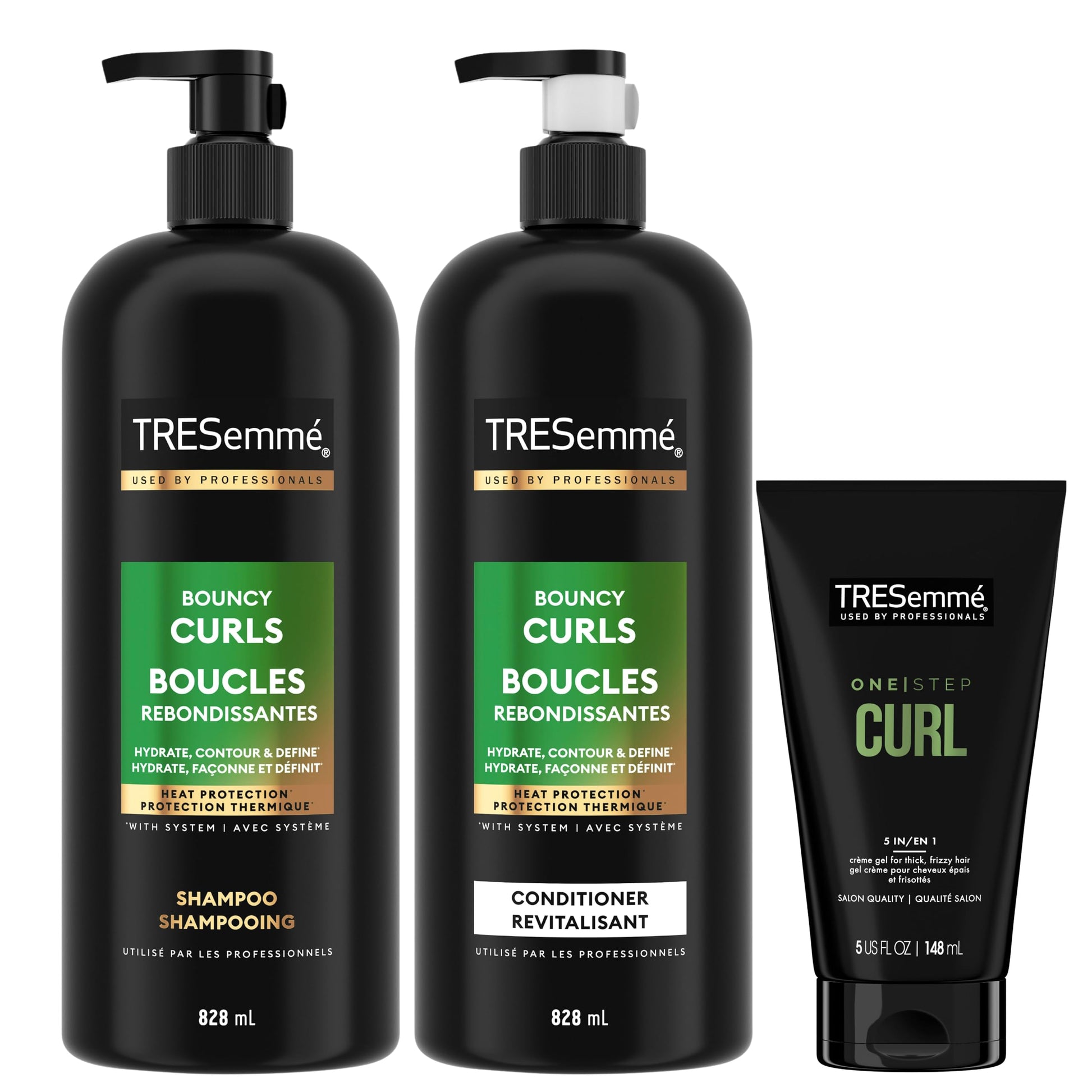 TRESemmé Bouncy Curls Shampoo, Conditioner & 5N1 Curl Crème Gel Set, 3-Pack TRESemmé