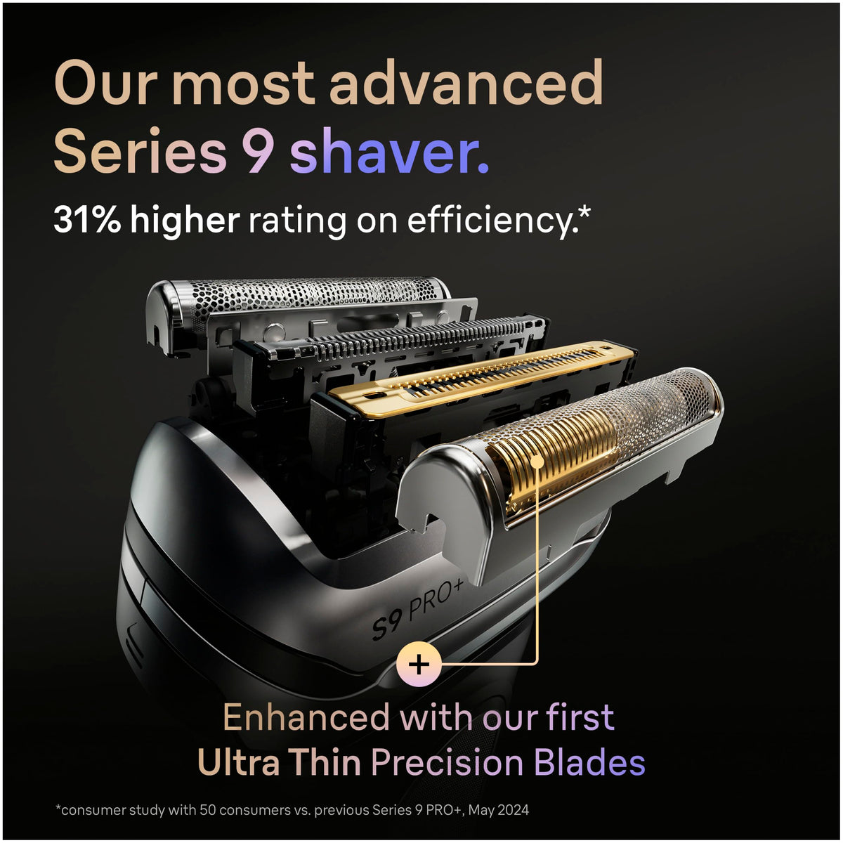 Braun Series 9 PRO+ Electric Razor for Men, Electric Foil Shaver, with Precision Trimmer, Pro SensoAdapt, 6in1 SmartCare Center, 9667CC, Silver