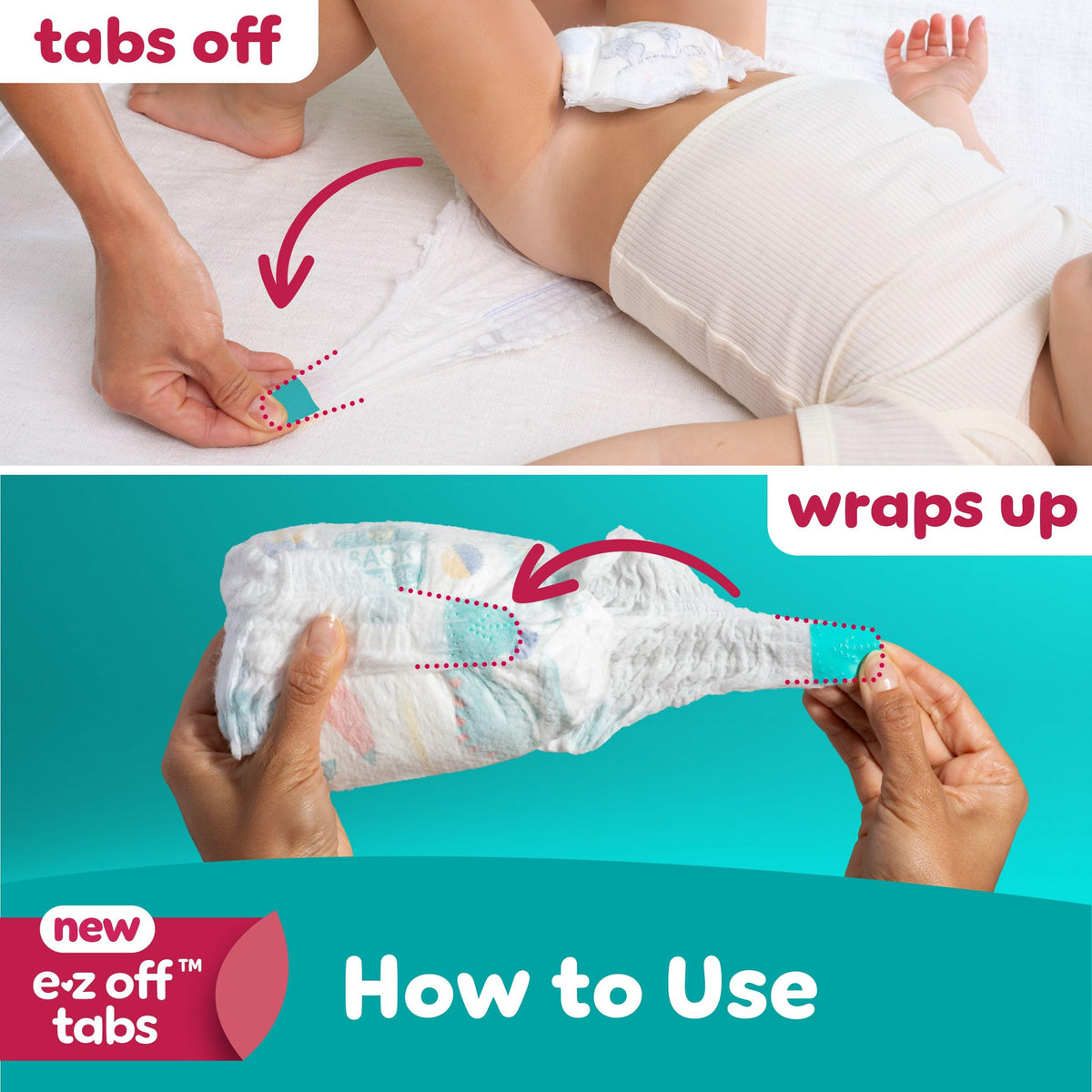 Pampers Diapers - Cruisers 360 degrees - Size 4, 64 Count, up to 100% Leakproof Fit, Designed for Active Babies, Pull On Diaper, EZ Off Tabs Designed for Easy Changes