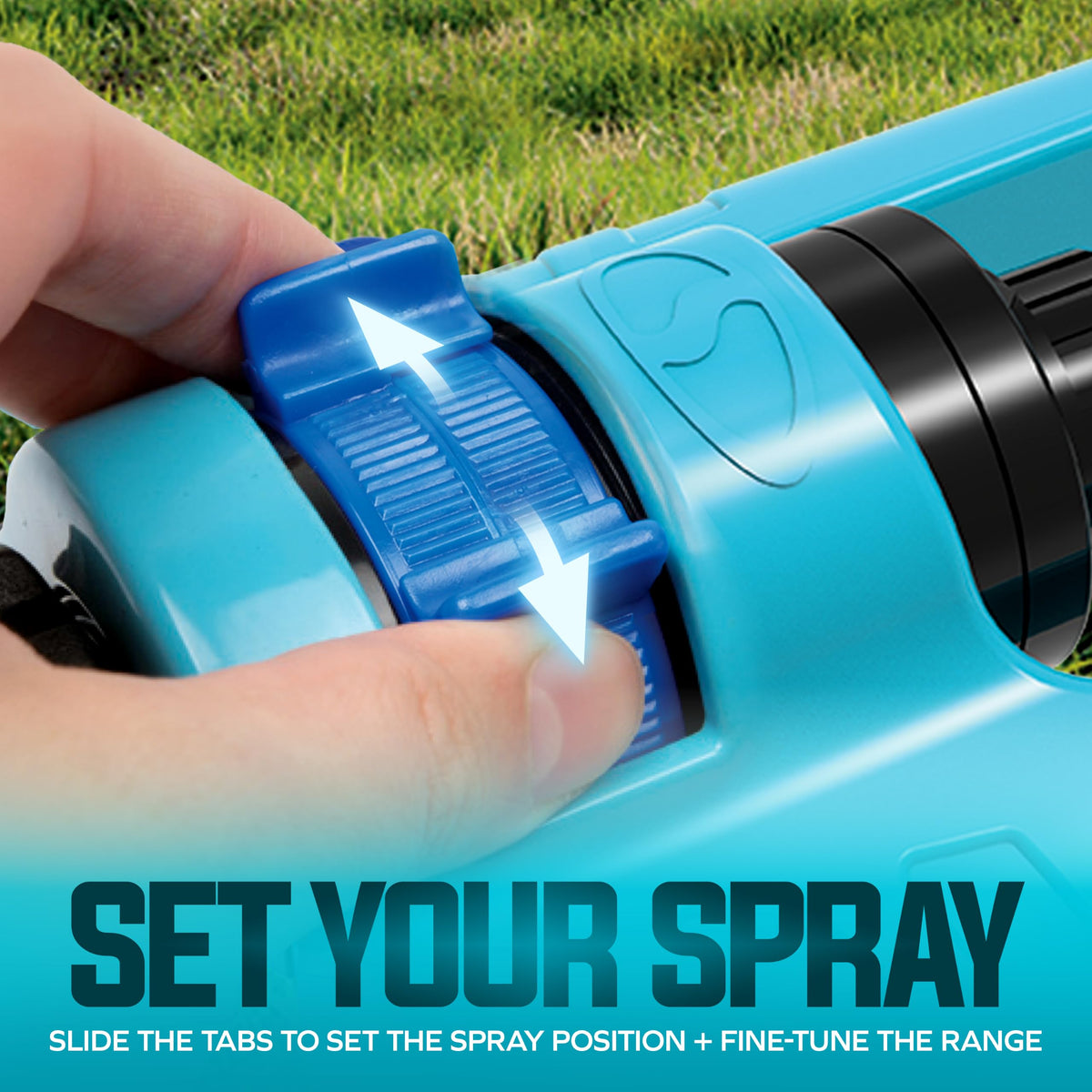 Aqua Joe Oscillating Sprinkler with Metal Ground Spike, Adjustable Spray Position Irrigator for 3400 Sq Ft Coverage Compatible with Garden Hoses