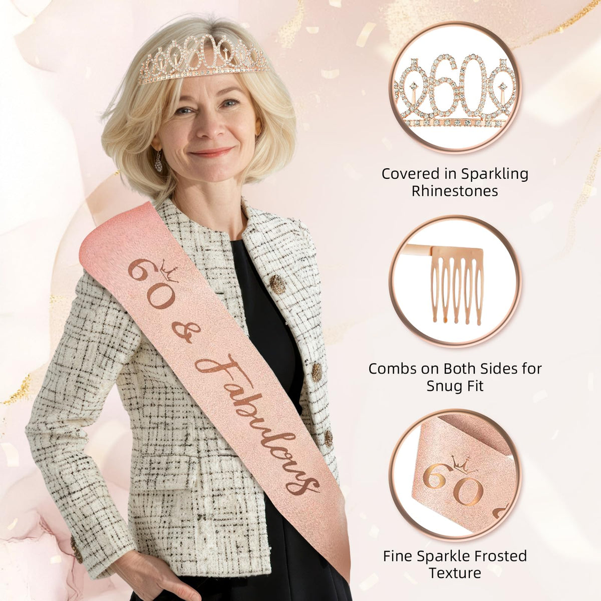 50Pcs 60th Birthday Decorations for Women,Rose Gold Black Pre-Assembled Set 🍁 All In One Marketplace Canada