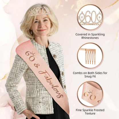 50Pcs 60th Birthday Decorations for Women,Rose Gold Black Pre-Assembled Set 🍁 All In One Marketplace Canada