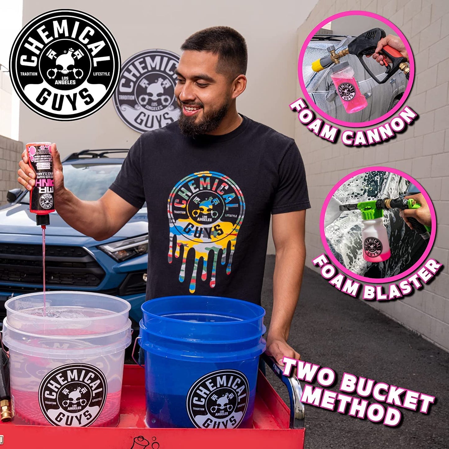 Chemical Guys Mr. Pink Foaming Car Wash Soap (Works with Foam Cannons, Foam Guns or Bucket Washes) Safe for Cars, Trucks, Motorcycles, RVs & More, 473 ml (2 Pack), Candy Scent
