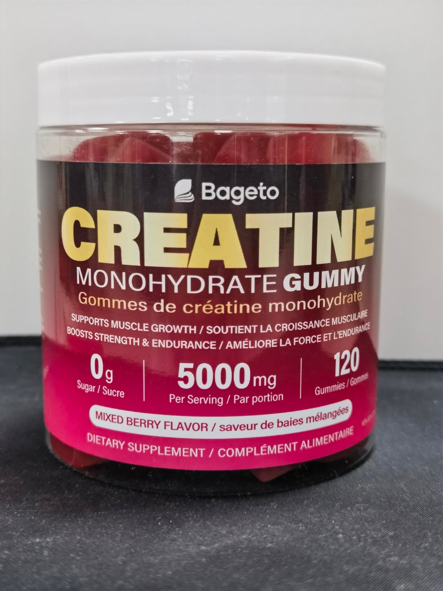 Creatine Monohydrate Gummies 5000mg for Men & Women, Gomitas de 5g Creatine Monohydrate,120 Pre Workout Gummies for Muscle Strength, Mixedberry (Pack of 1) - Available at All In One Marketplace Canada