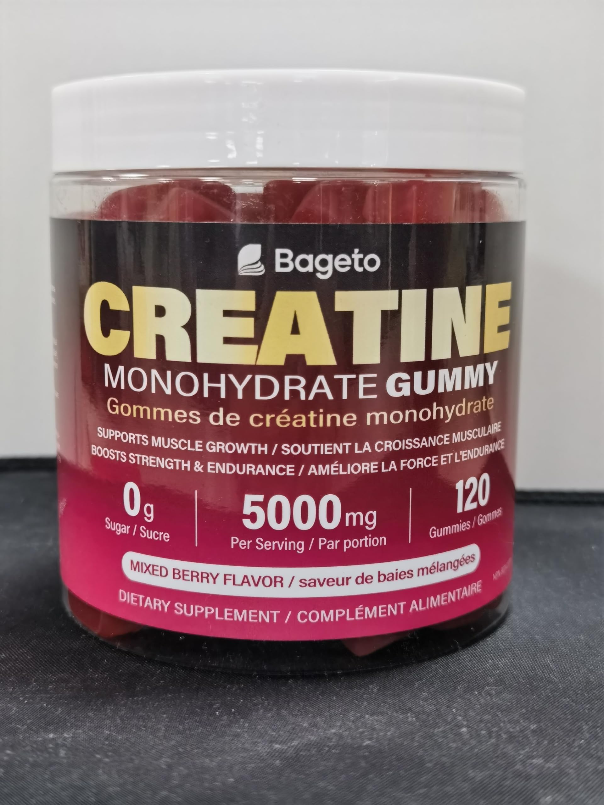 Creatine Monohydrate Gummies 5000mg for Men & Women, Gomitas de 5g Creatine Monohydrate,120 Pre Workout Gummies for Muscle Strength, Mixedberry (Pack of 1) - Available at All In One Marketplace Canada
