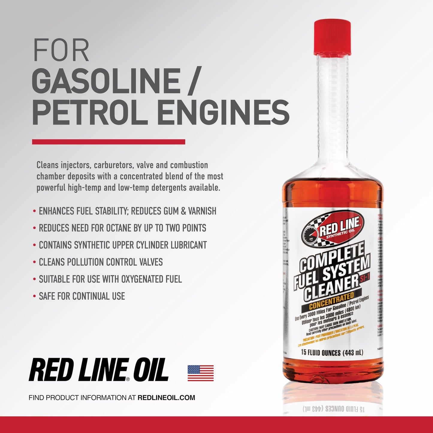 Red Line 60103 Complete SI-1 Fuel System Cleaner, 15 Ounce, 1 Bottle