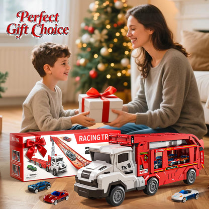 Transport Truck Toy for Kids, Transport Vehicle with Double Race Ramp Track 🍁 All In One Marketplace Canada
