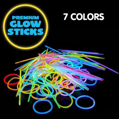 JOYIN 200 Pcs Glow Sticks Bulk 8" Glowsticks, Glow Stick Bracelets Necklaces, Glow in the Dark Party Favors, Easter, Christmas, Halloween Party Supplies Pack