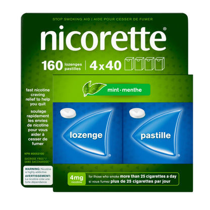 Nicorette 4mg Mint Nicotine Lozenges – Quit Smoking Aid, 160 Count Nicorette