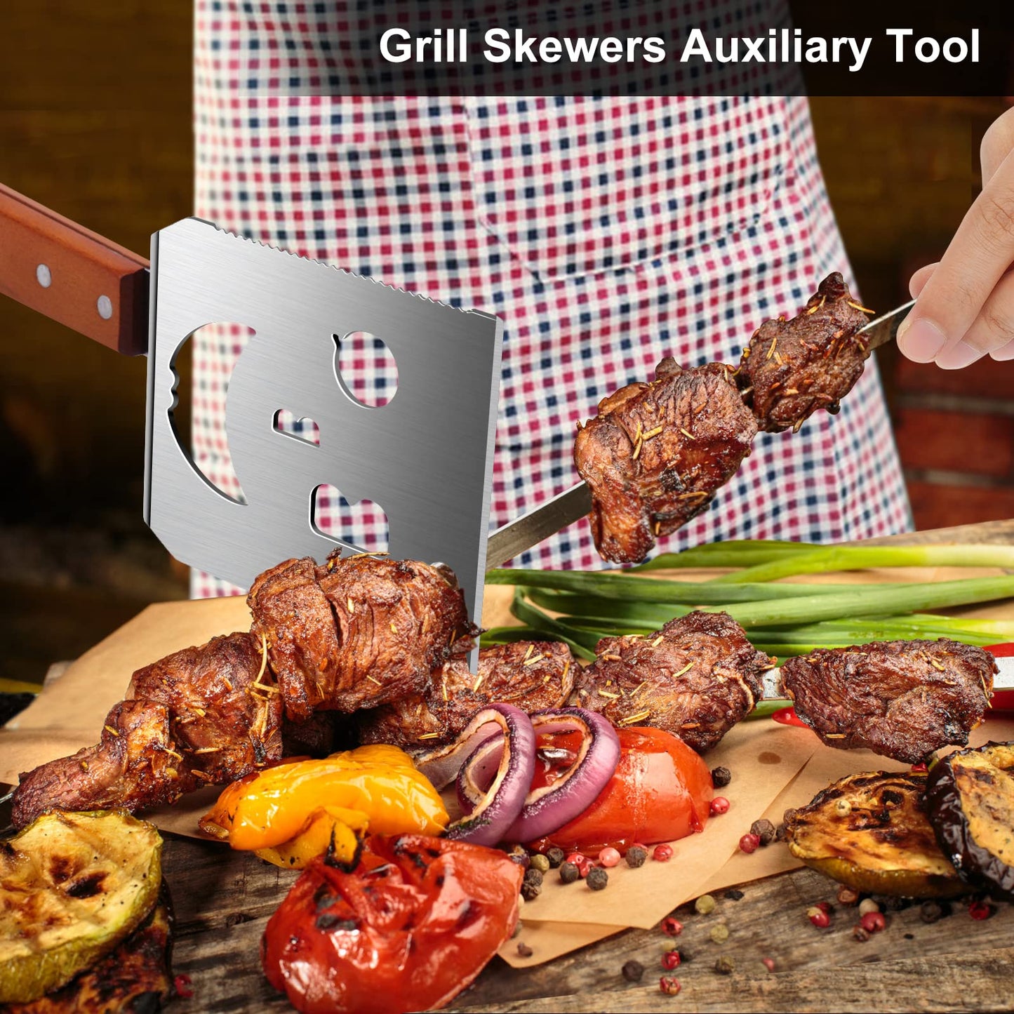 BBQ Accessories for Grill, 7 in 1 Grill Spatula with Fork,17 Inch Barbecue Tools, Dad Gifts, Gifts for Men, Dad, Husband - Available at All In One Marketplace Canada