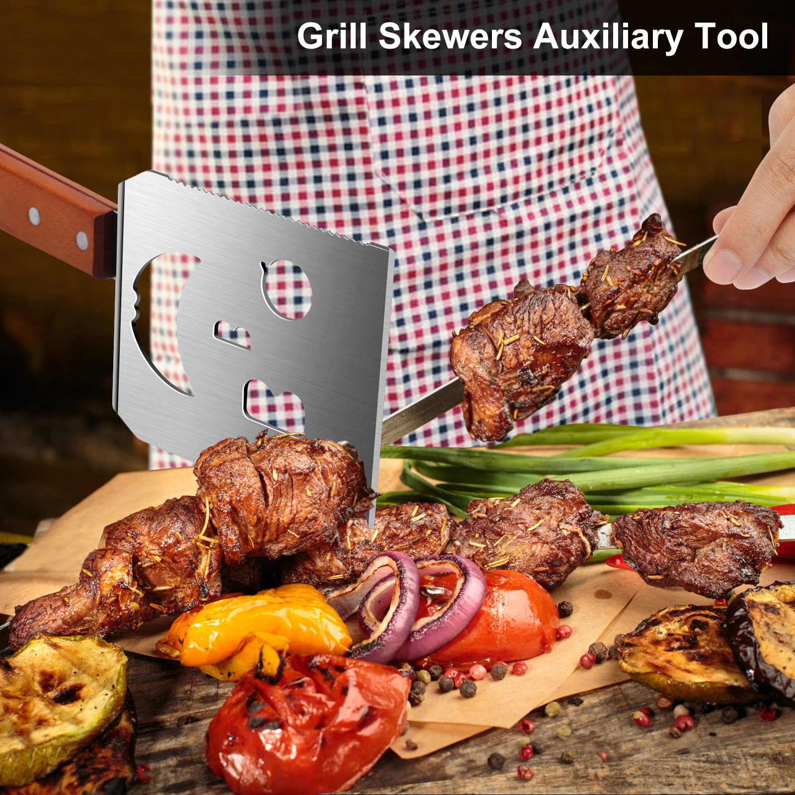 BBQ Accessories for Grill, 7 in 1 Grill Spatula with Fork,17 Inch Barbecue Tools, Dad Gifts, Gifts for Men, Dad, Husband - Available at All In One Marketplace Canada