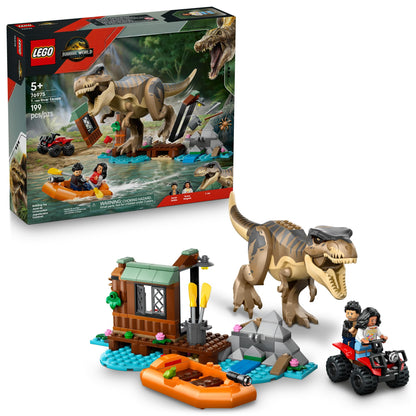LEGO Jurassic World T. rex River Escape - Dinosaur Toy for Kids, Boys, and Girls, Ages 5-7 - Jurassic World Toy Boat and LEGO Minifigures - Creative Dinosaur Gift for Movie Fans - 76975 LEGO