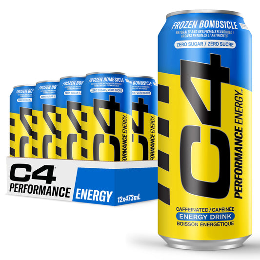 Cellucor C4 Performance Energy Drink, Frozen Bombsicle, Carbonated Sugar Free Drink with no Artificial Colours or Dyes, 473mL, 12 count 🍁 All In One Marketplace Canada