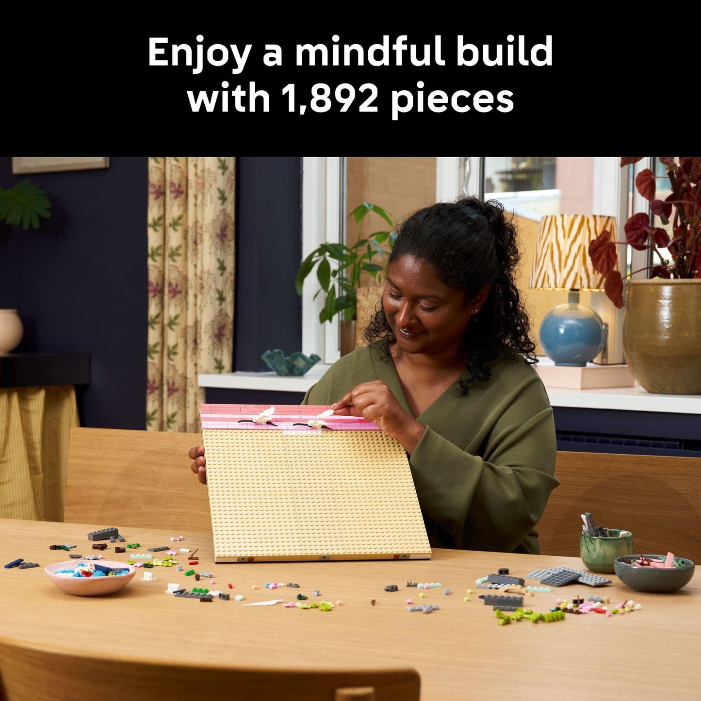 LEGO Art Japanese Cherry Blossom Landscape Building Set for Adults - Room Decoration & Gift for Women & Men, Ages 18+ - Framed Wall Decor, Stand or Hang to Display - 31218 LEGO