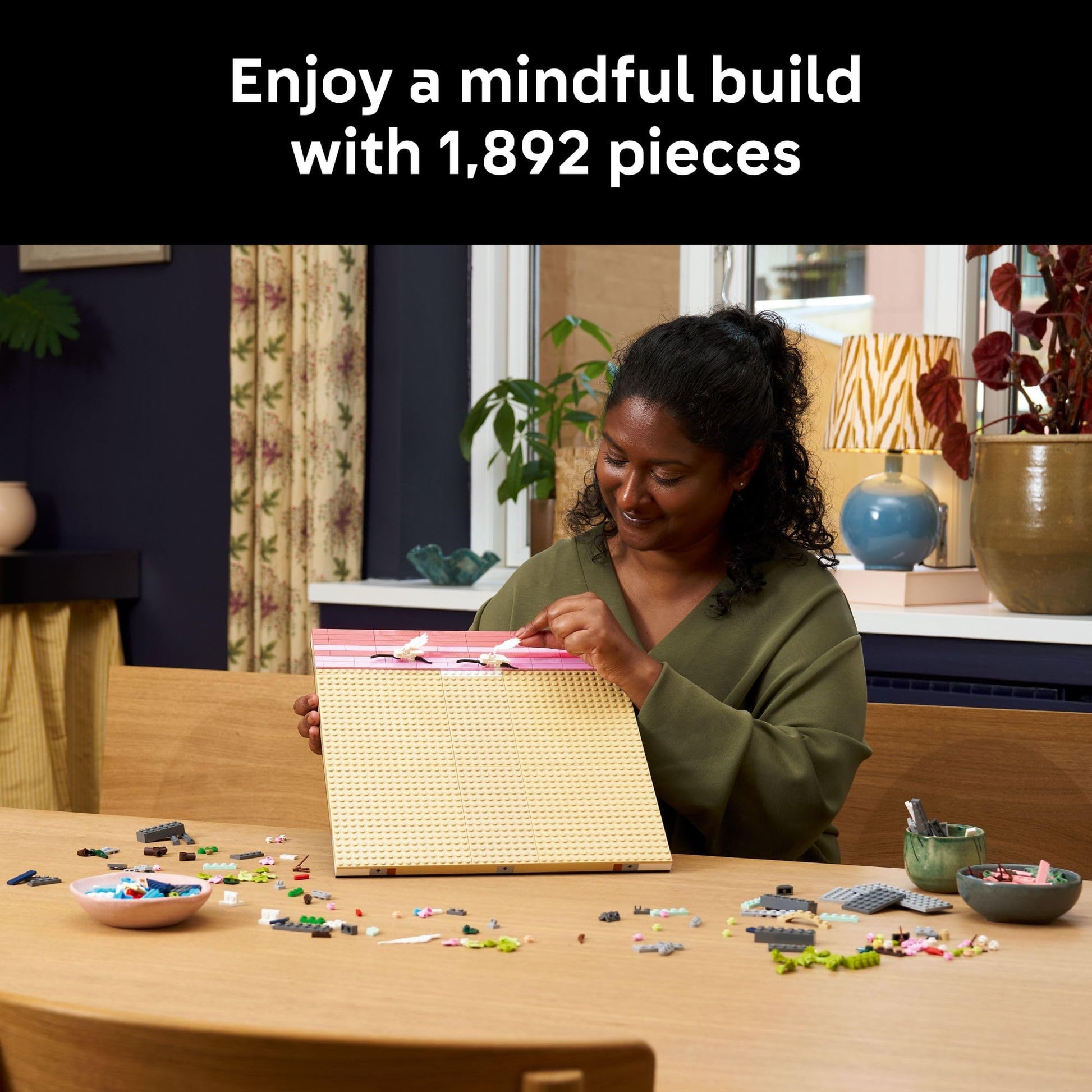 LEGO Art Japanese Cherry Blossom Landscape Building Set for Adults - Room Decoration & Gift for Women & Men, Ages 18+ - Framed Wall Decor, Stand or Hang to Display - 31218 LEGO