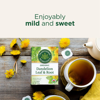 Traditional Medicinals - Tisane biologique de feuilles et racines de pissenlit (Lot de 6) - 96 sachets de thé au total