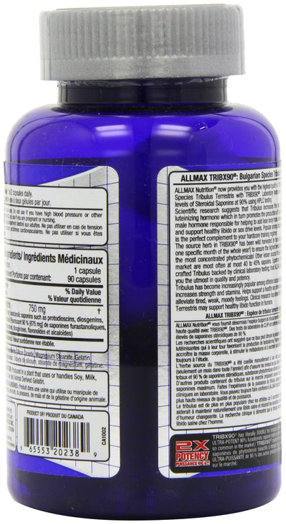 ALLMAX TribX90 Testosterone Booster Capsules, 90 Count ALLMAX