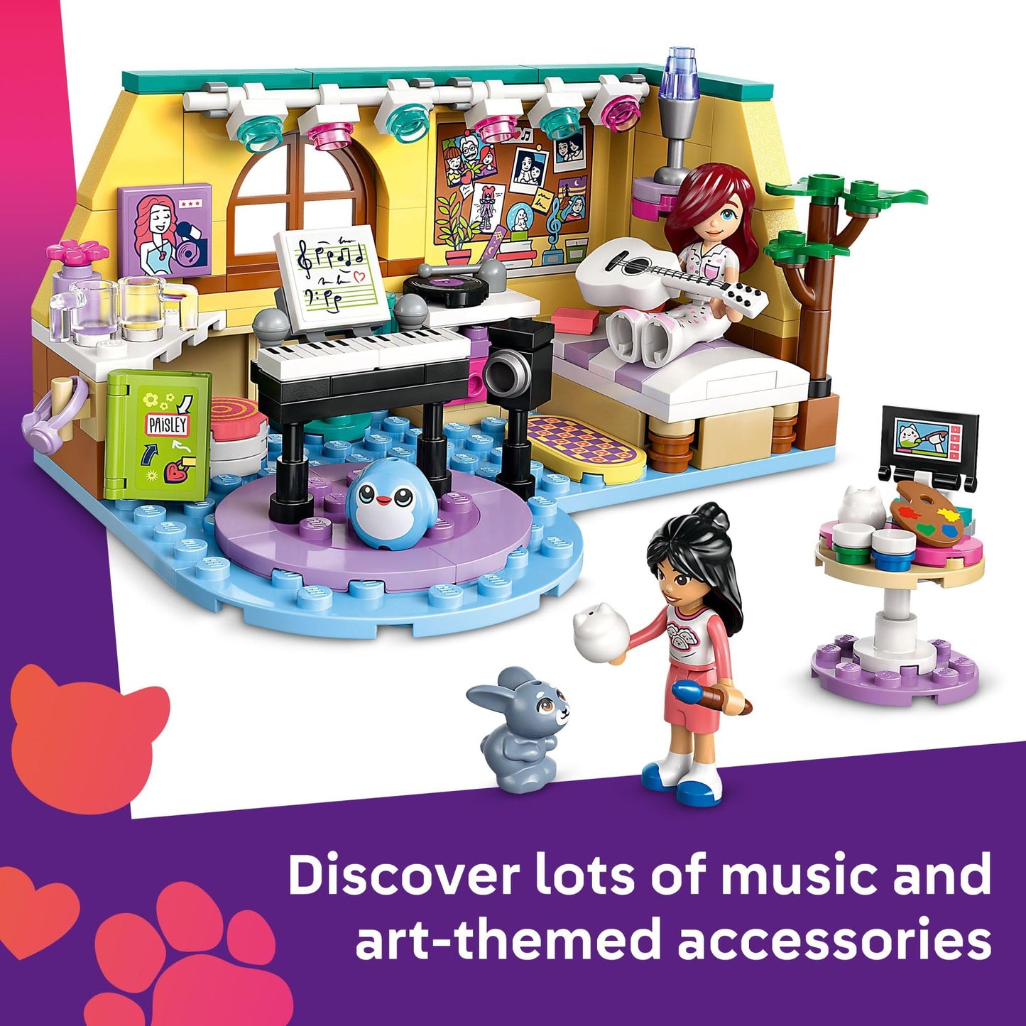 LEGO Friends Paisley's Room Building Toy - Pretend Play Set for Kids, Girls and Boys, Ages 6+ - with 2 Minidolls, Pet Bunny Figure, and Plushie-Style Piece - Gift Idea for Birthdays - 42647 - Available at All In One Marketplace Canada