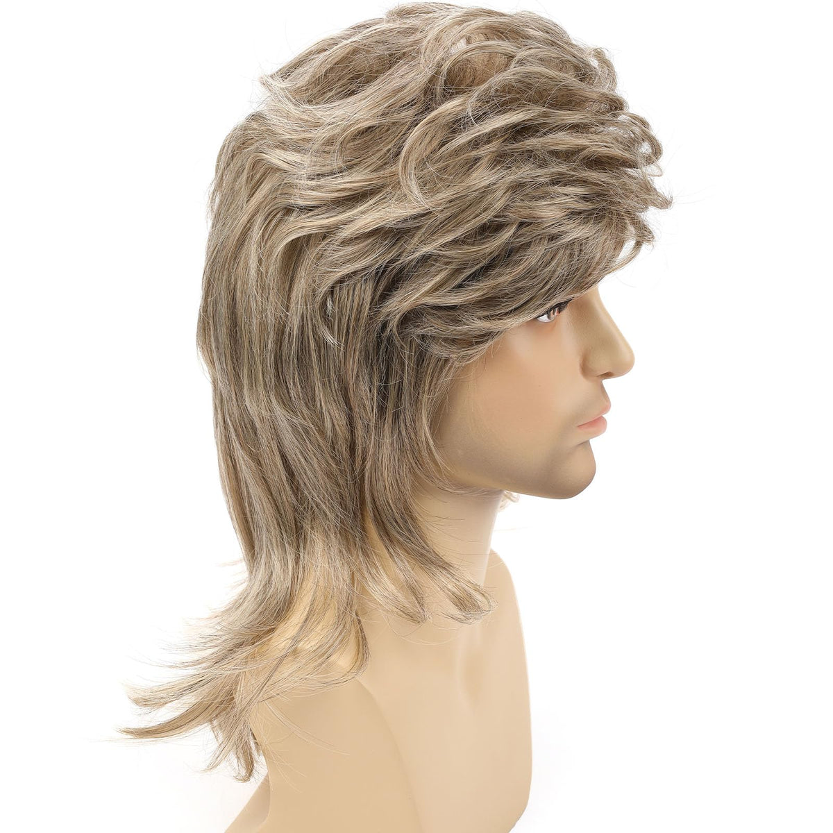 Wigs for Men 80s Costumes Fancy Party Accessory Cosplay Wig Men's wig punk heavy metal shawl curly hair holiday wig (Blonde) 🍁 All In One Marketplace Canada