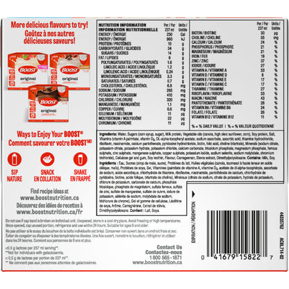BOOST Original Vanilla Meal Replacement Drink – 6 Pack (237ml each), Case of 4