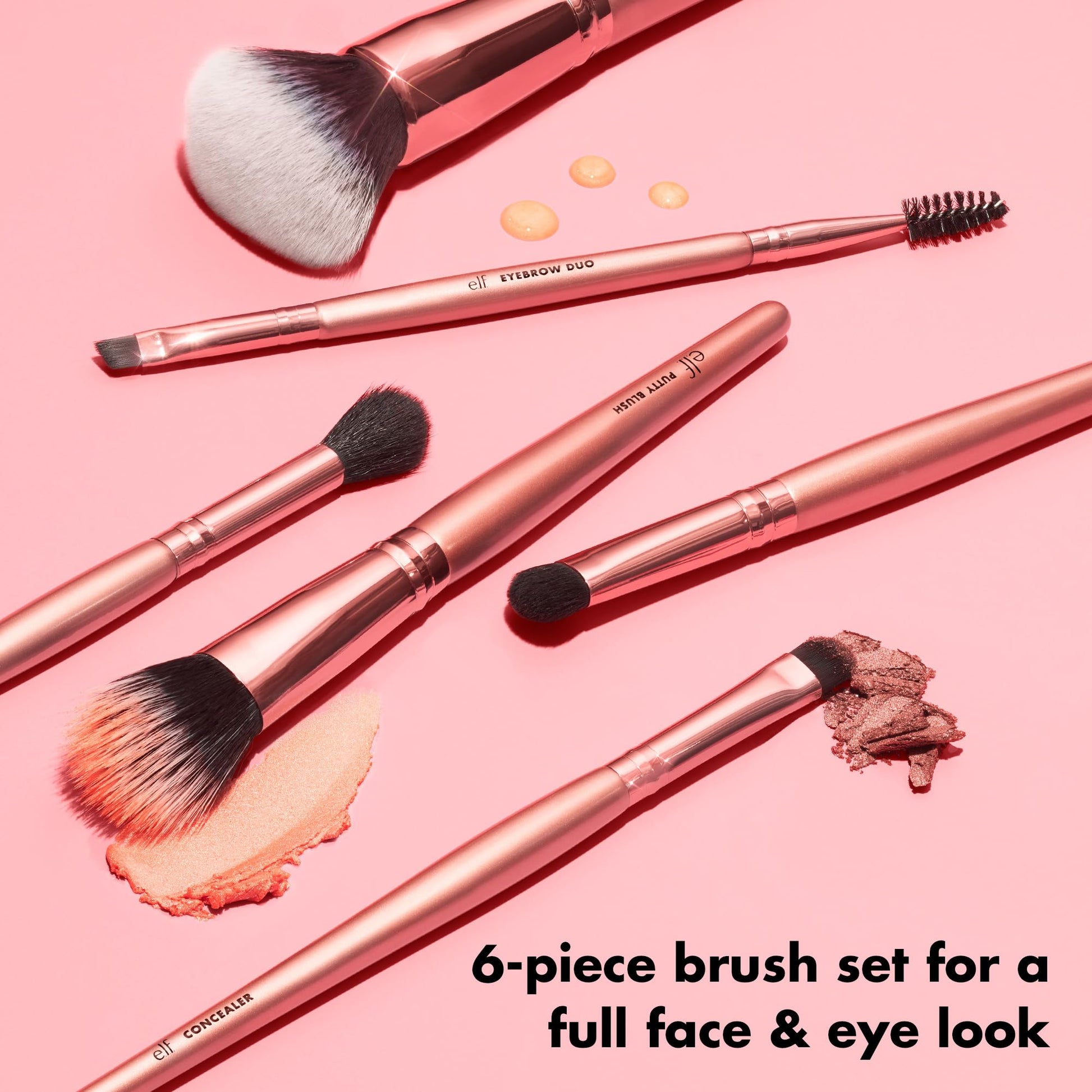 e.l.f. Flawless Face Kit, 6-Piece Brush Collection, Brushes For Face, Eyes & Brows, Vegan & Cruelty-Free - Available at All In One Marketplace Canada