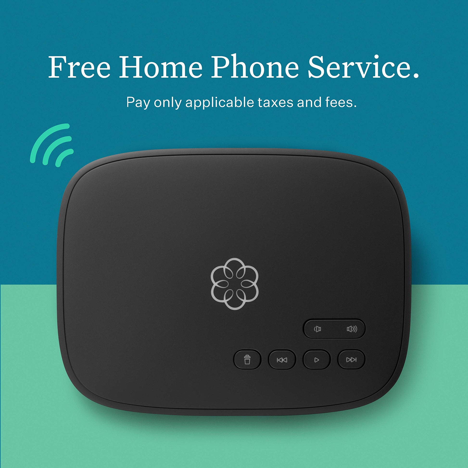 Ooma Telo Air 2 VoIP Free Home Phone Service with Wireless and Bluetooth connectivity. Affordable Internet-Based landline Replacement. Unlimited Nationwide Calling. Low International Rates, Black Ooma