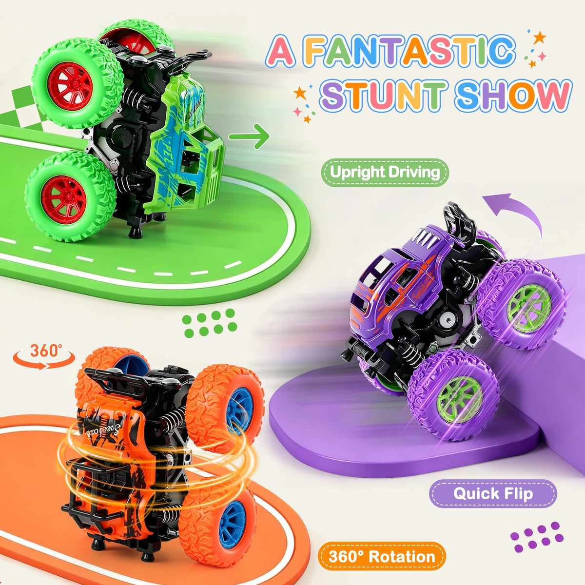 Monster Truck Toys for Boys Age 4-7, Car Toys for Toddlers 1-3 (4 Pack) 🍁 All In One Marketplace Canada